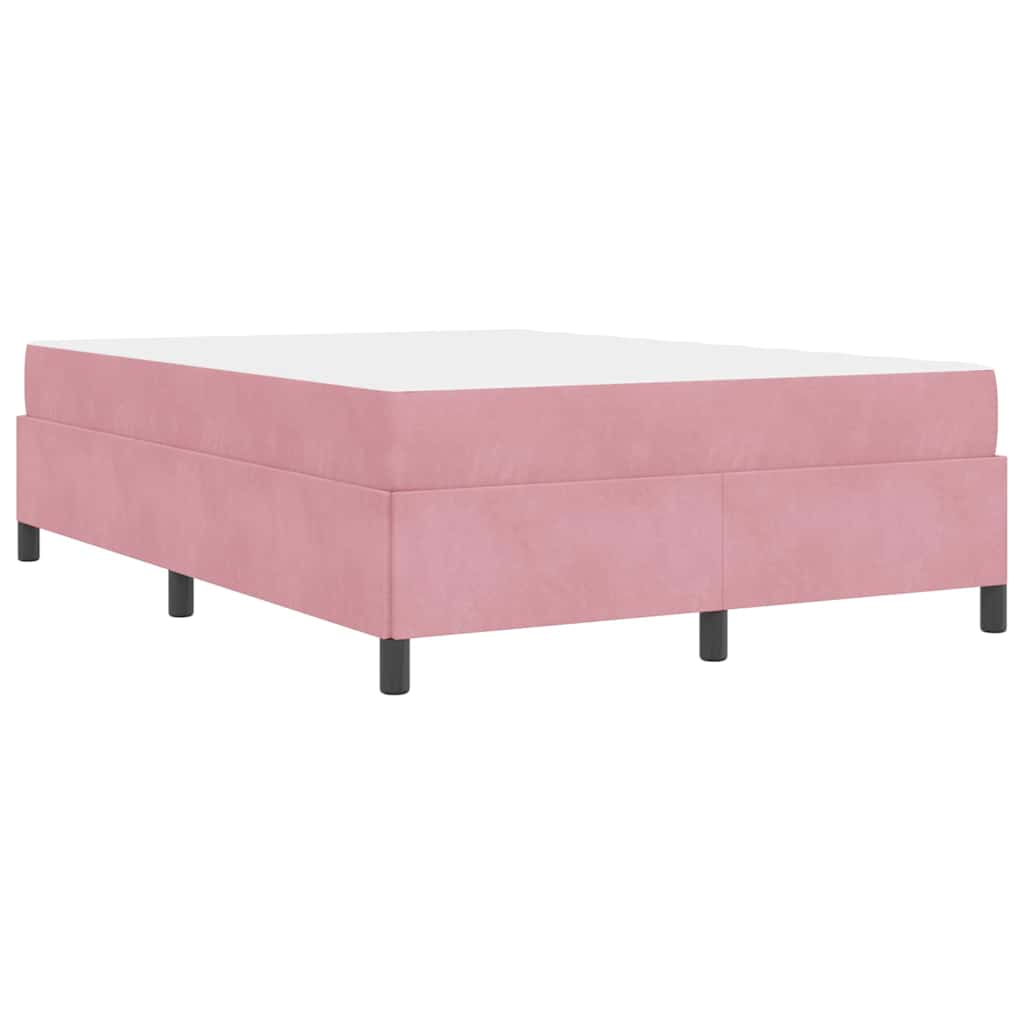 Sengestel Med Madras Lyserød Og Hvid 160 X 200 Cm Fløjl - Billede 11