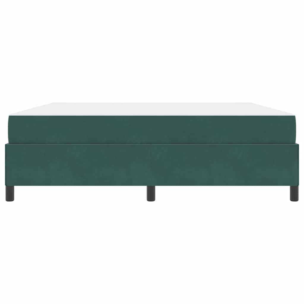 Sengestel Med Madras Mørkegrøn Og Hvid 180 X 200 Cm Fløjl - Billede 6