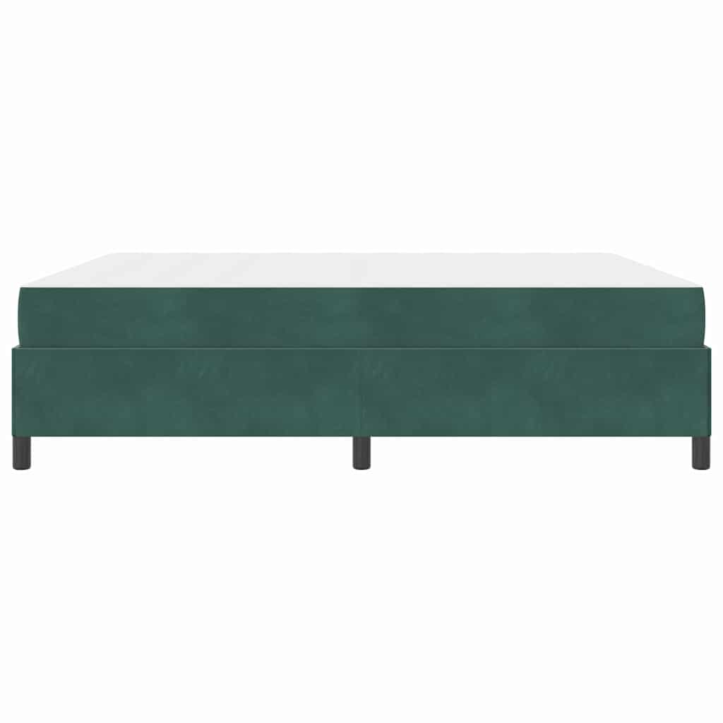 Sengestel Med Madras Mørkegrøn Og Hvid 180 X 200 Cm Fløjl - Billede 7