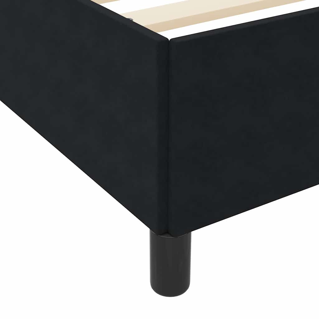Sengestel Med Madras Sort Og Hvid Og Sort 200 X 200 Cm Fløjl - Billede 9