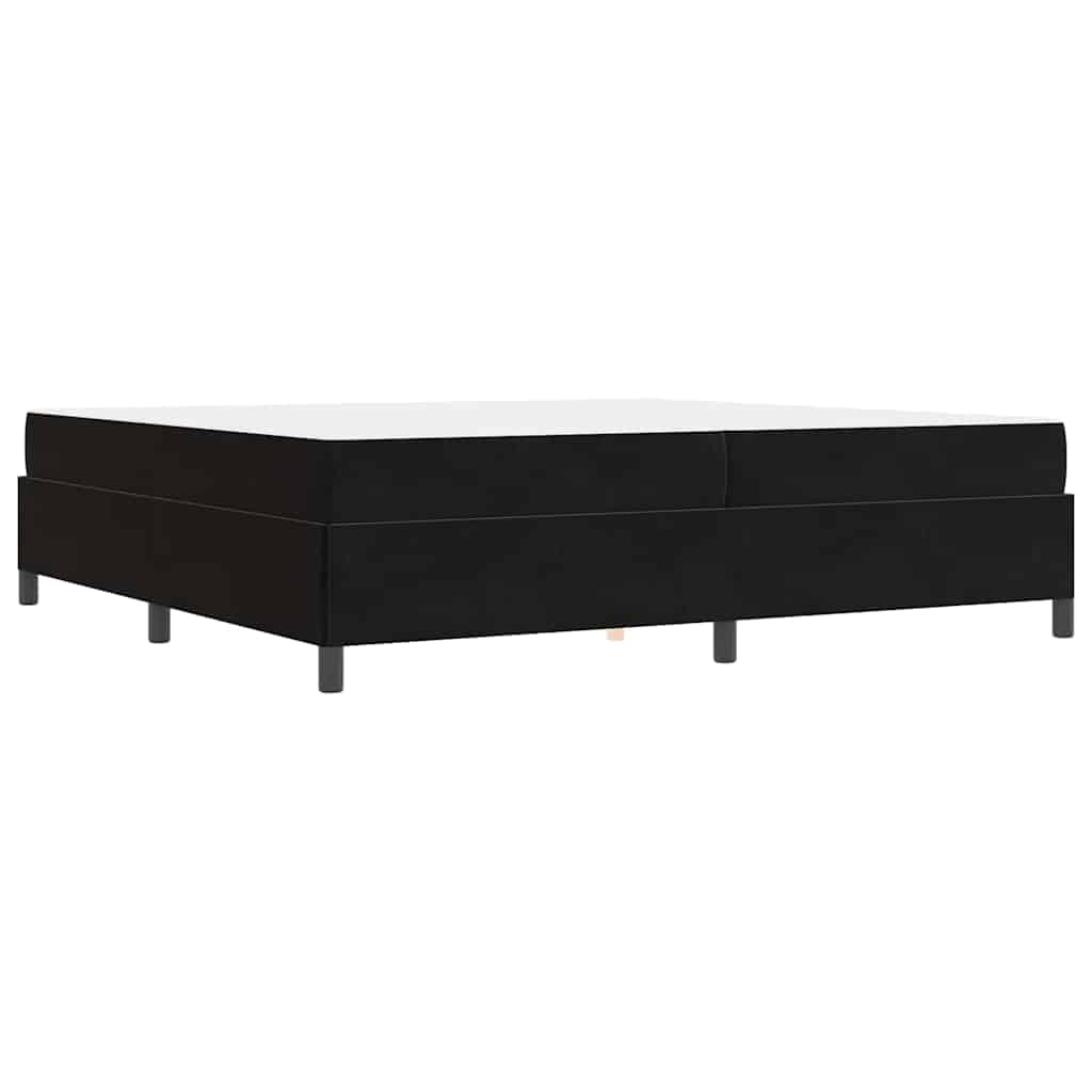 Sengestel Med Madras Sort Og Hvid Og Sort 200 X 200 Cm Fløjl - Billede 8