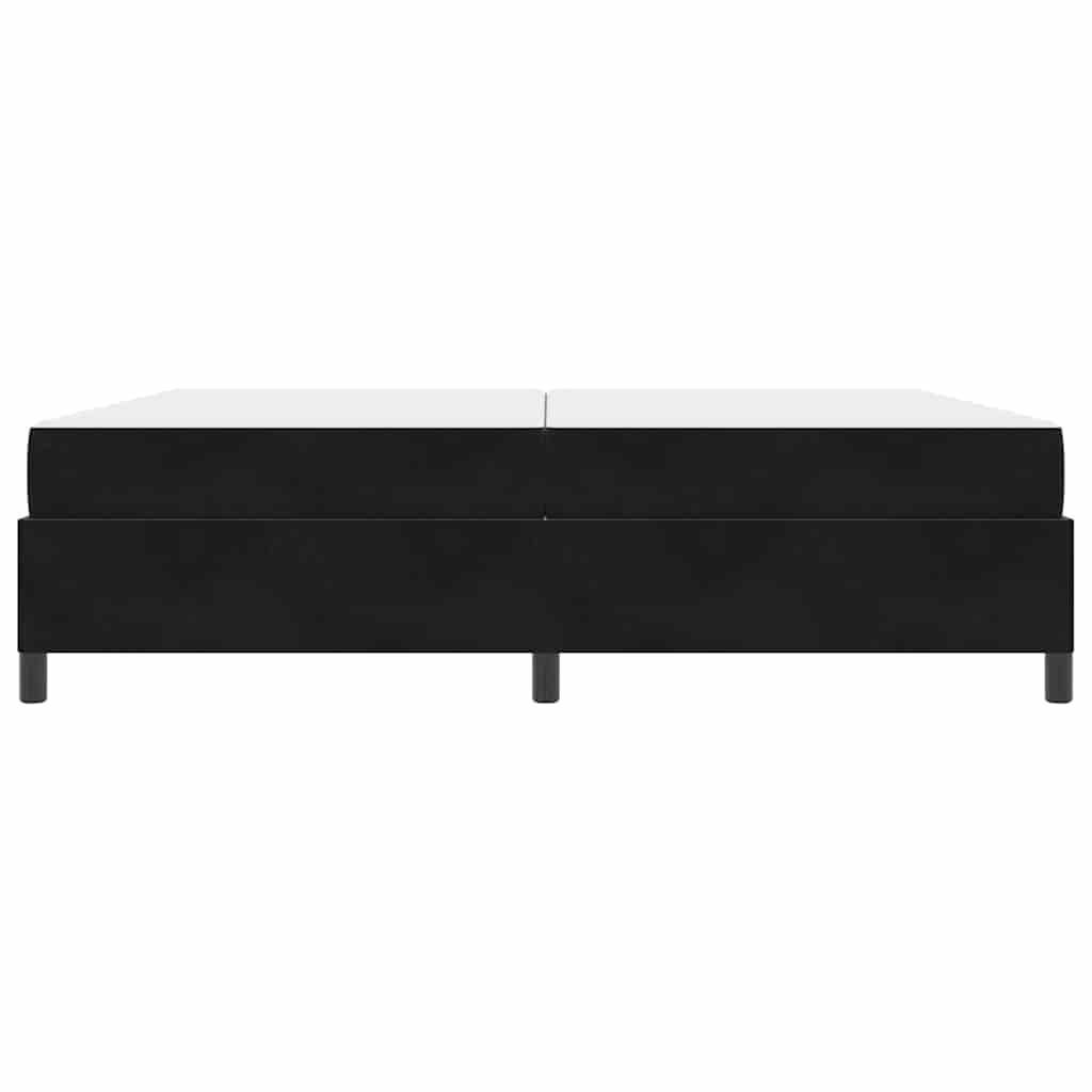 Sengestel Med Madras Sort Og Hvid Og Sort 200 X 200 Cm Fløjl - Billede 6
