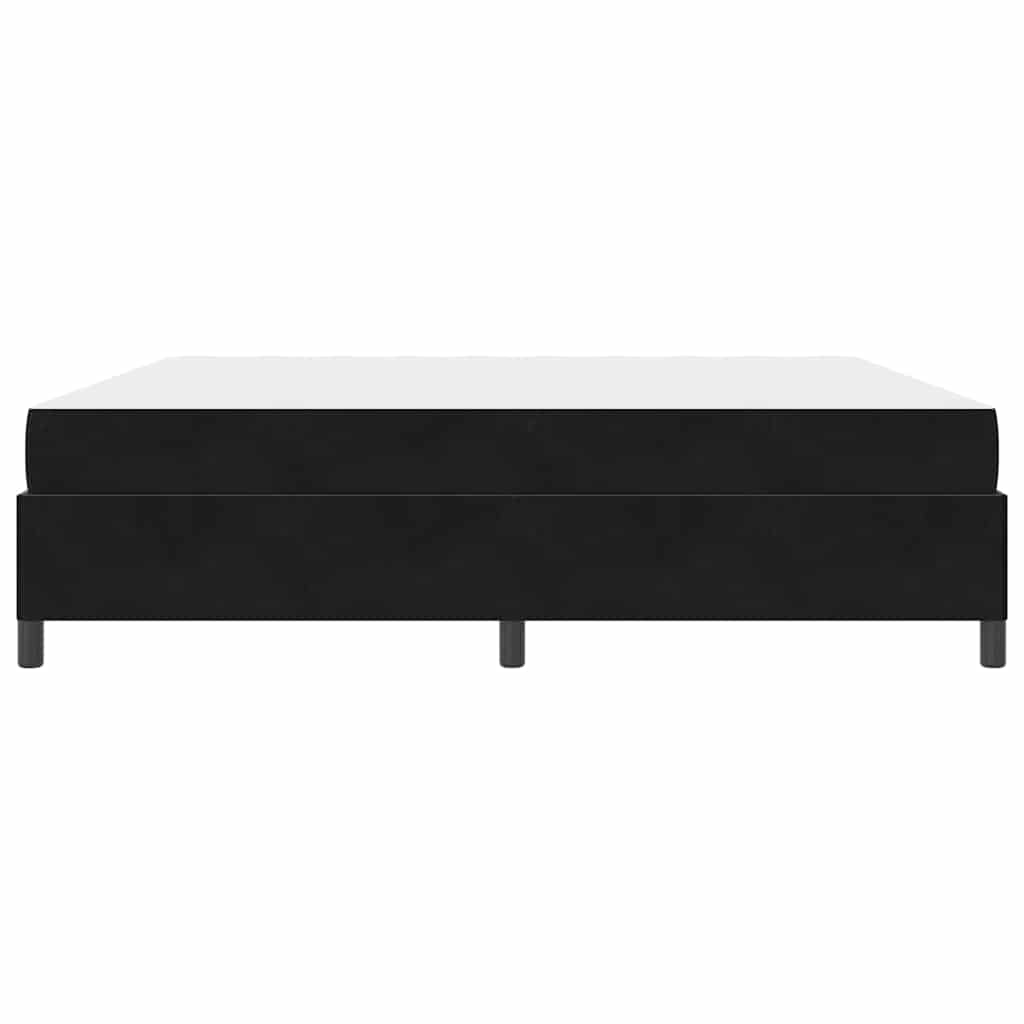 Sengestel Med Madras Sort Og Hvid Og Sort 200 X 200 Cm Fløjl - Billede 7