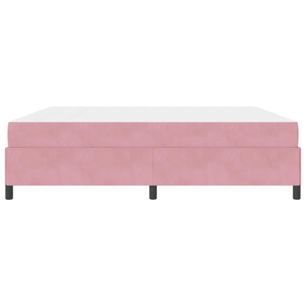 Sengestel Med Madras Lyserød Og Hvid 200 X 200 Cm Fløjl - Billede 7