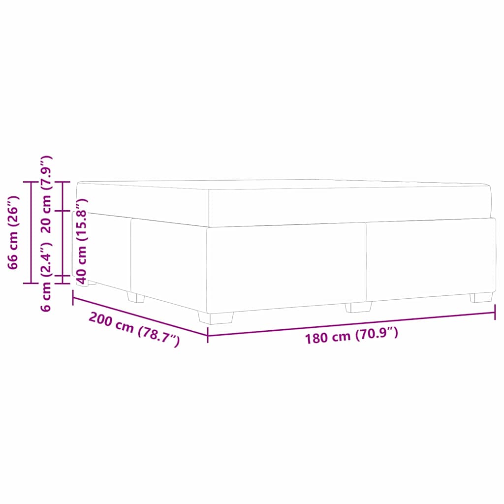 Sengestel Sort 180 X 200 Cm Stof - Billede 12