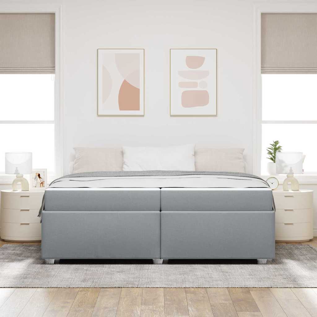 Sengestel Lysegrå 200 X 200 Cm Stof - Billede 4