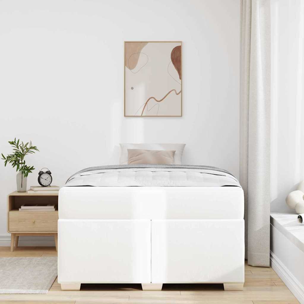 Sengestel Hvid 120 X 200 Cm Kunstlæder - Billede 4