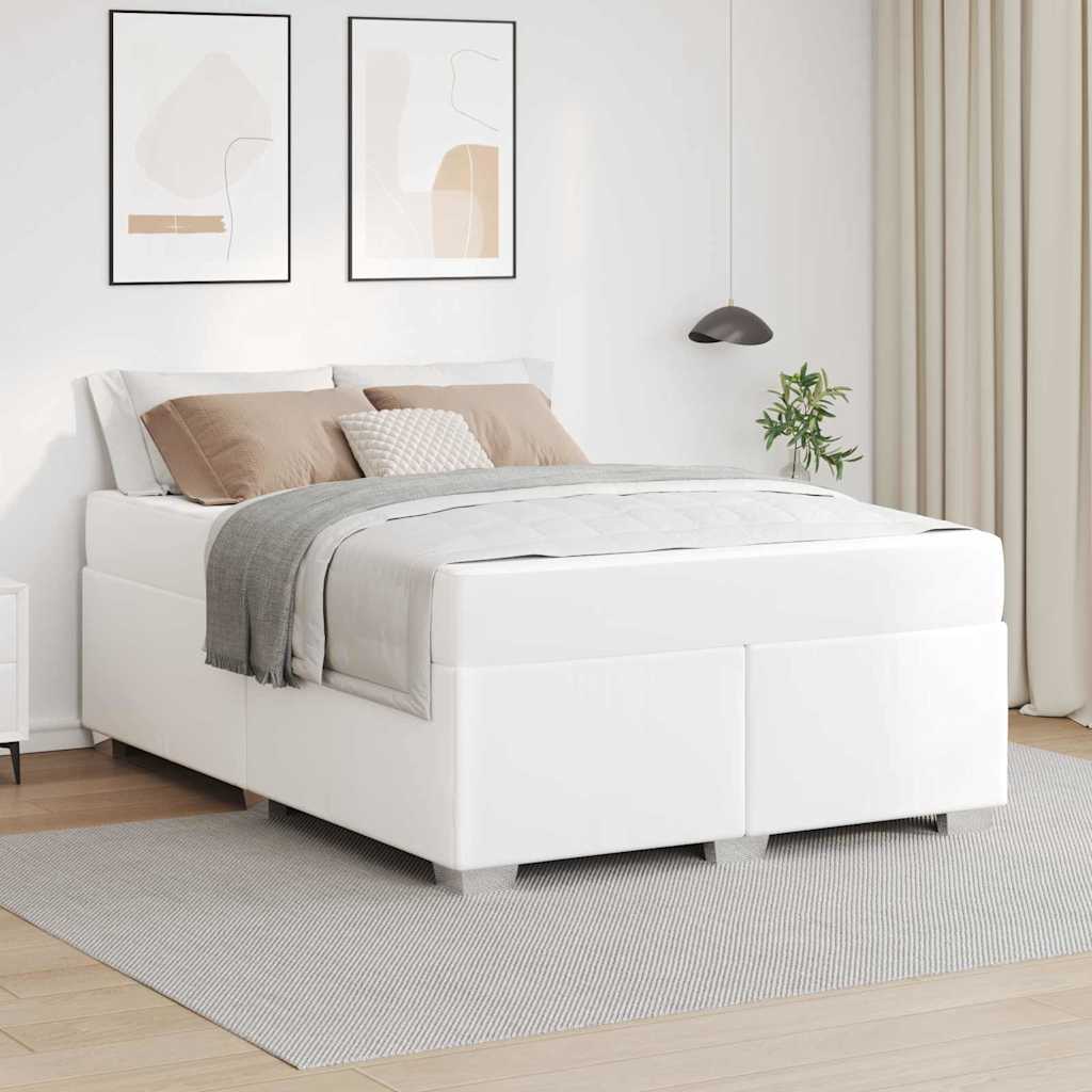 Sengestel Hvid 140 X 200 Cm Kunstlæder - Hovedbillede