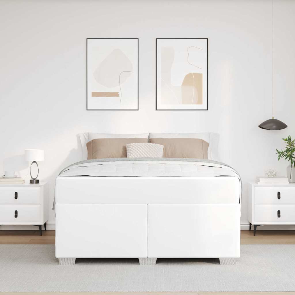 Sengestel Hvid 140 X 200 Cm Kunstlæder - Billede 4