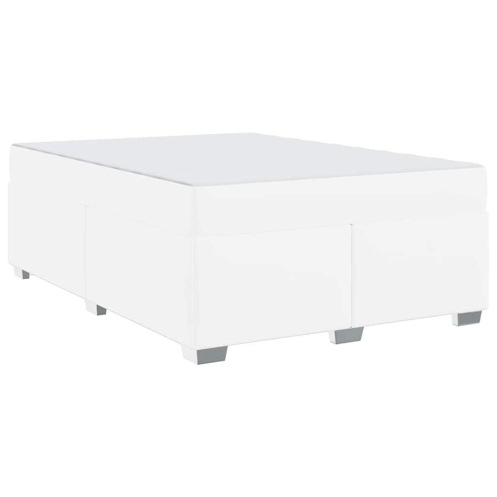 Sengestel Hvid 160 X 200 Cm Kunstlæder - Billede 2