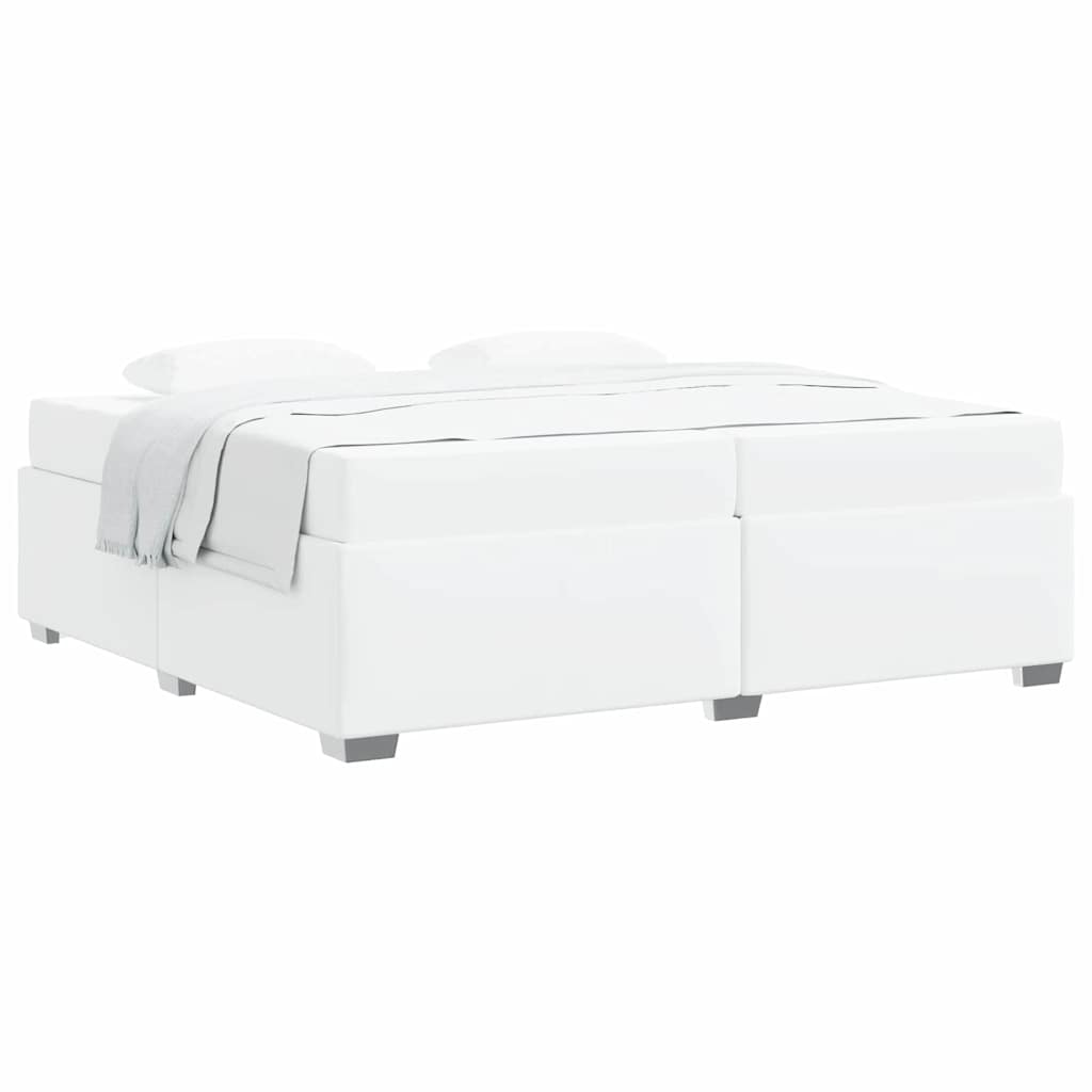 Sengestel Hvid 200 X 200 Cm Kunstlæder - Billede 3