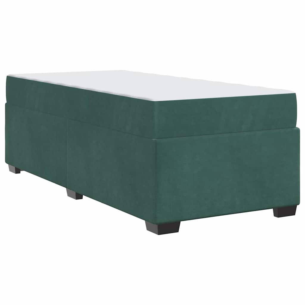 Sengeramme Med Madras Med Madras Mørkegrøn 90 X 190 Cm Fløjl - Billede 8
