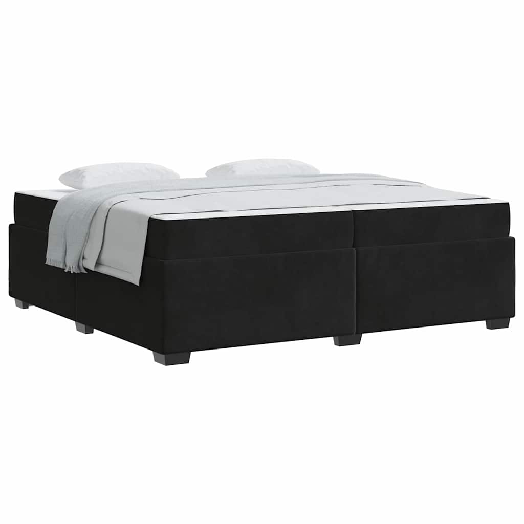 Sengestel Med Madras Sort 200 X 200 Cm Fløjl - Billede 3