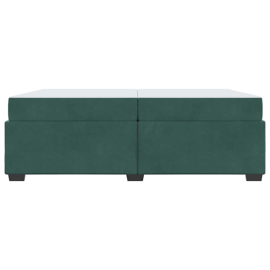 Sengeramme Med Madras Med Madras Mørkegrøn 200 X 200 Cm Fløjl - Billede 6