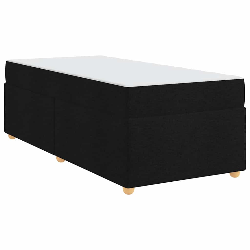 Sengestel Med Madras Sort 90 X 190 Cm Stof - Billede 2