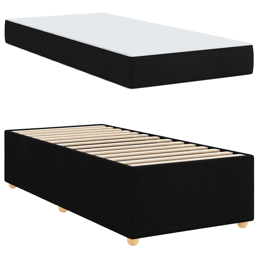 Sengestel Med Madras Sort 90 X 190 Cm Stof - Billede 5
