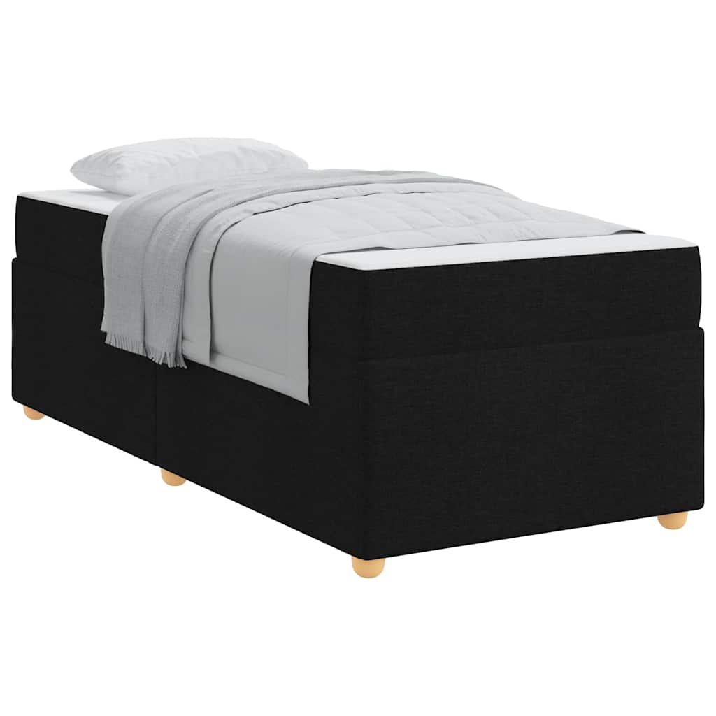 Sengestel Med Madras Sort 90 X 190 Cm Stof - Billede 3