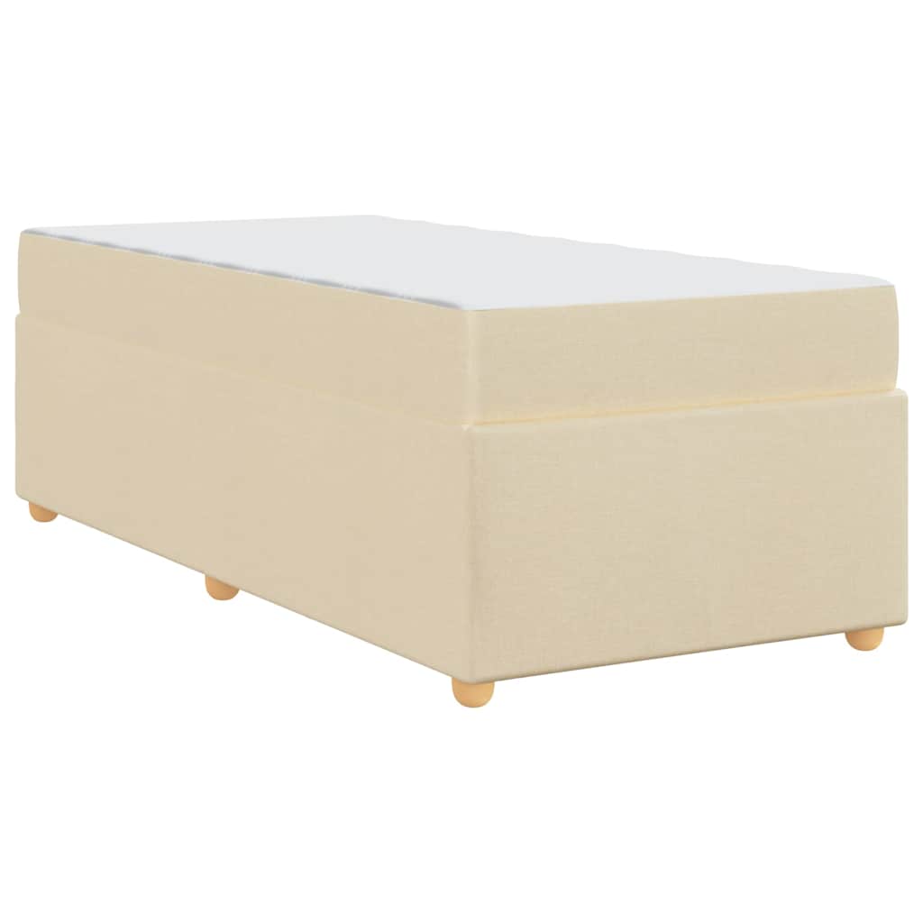 Sengestel Med Madras Creme 90 X 200 Cm Stof - Billede 8
