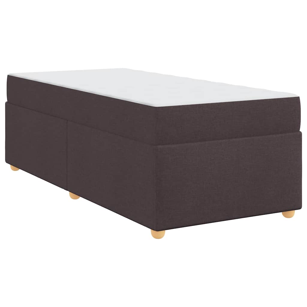 Sengestel Med Madras Mørkebrun 100 X 200 Cm Stof - Billede 2