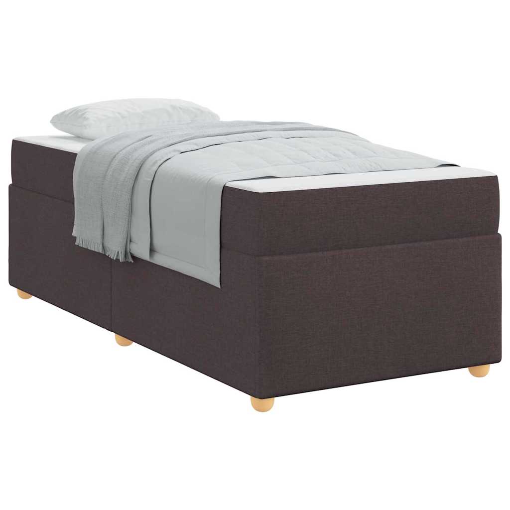 Sengestel Med Madras Mørkebrun 100 X 200 Cm Stof - Billede 3