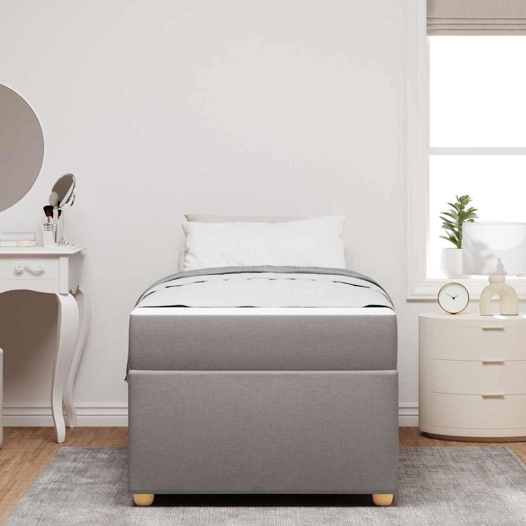 Sengestel Med Madras Gråbrun 100 X 200 Cm Stof - Billede 4