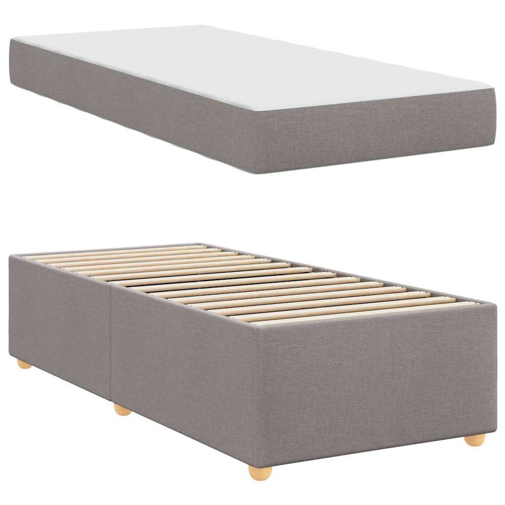 Sengestel Med Madras Gråbrun 100 X 200 Cm Stof - Billede 5