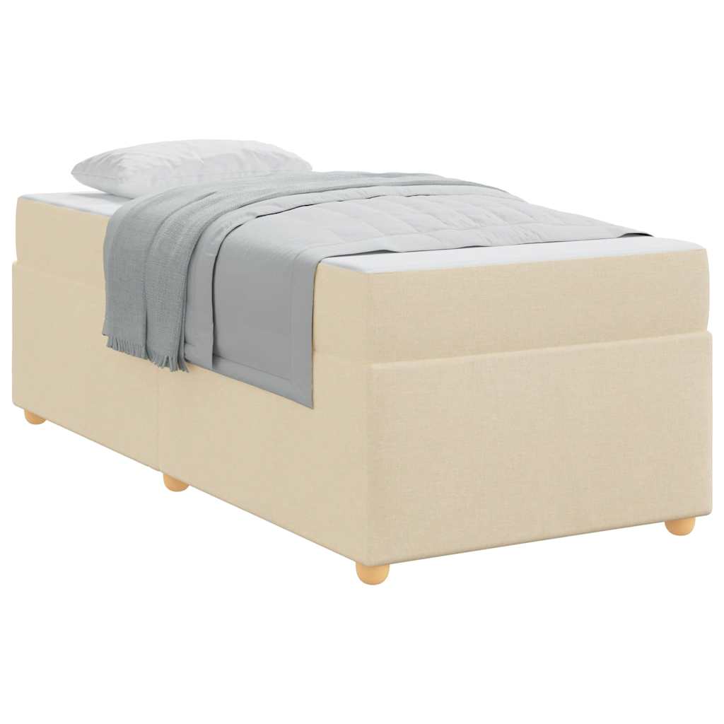 Sengestel Med Madras Creme 100 X 200 Cm Stof - Billede 3
