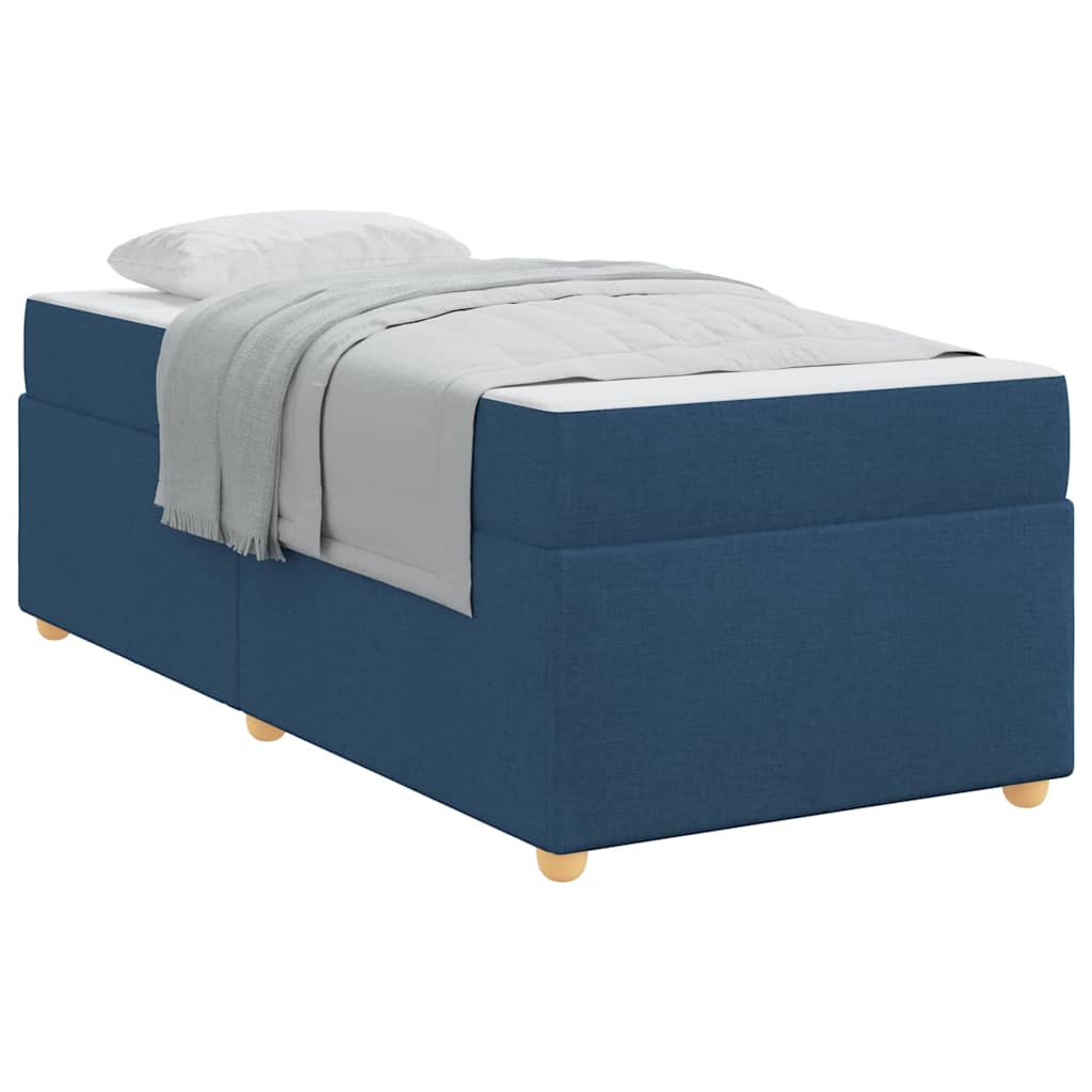 Sengestel Med Madras Blå 100 X 200 Cm Stof - Billede 3
