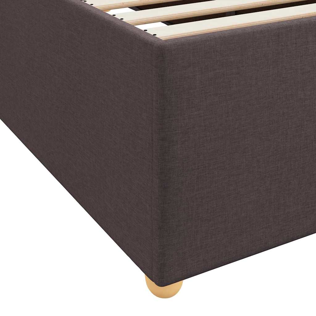Sengestel Med Madras Mørkebrun 120 X 190 Cm Stof - Billede 9