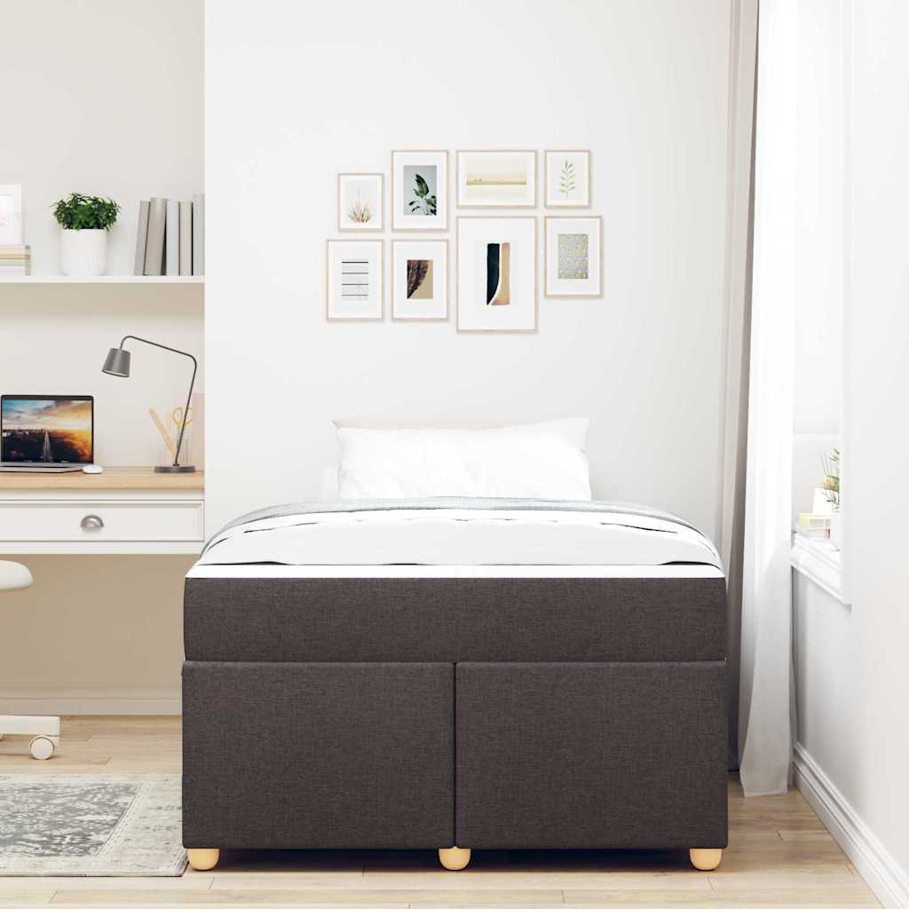 Sengestel Med Madras Mørkebrun 120 X 190 Cm Stof - Billede 4