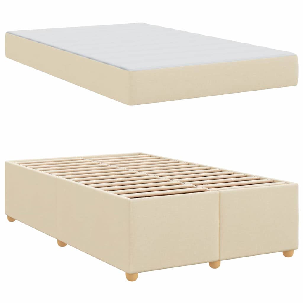 Sengestel Med Madras Creme 120 X 190 Cm Stof - Billede 4