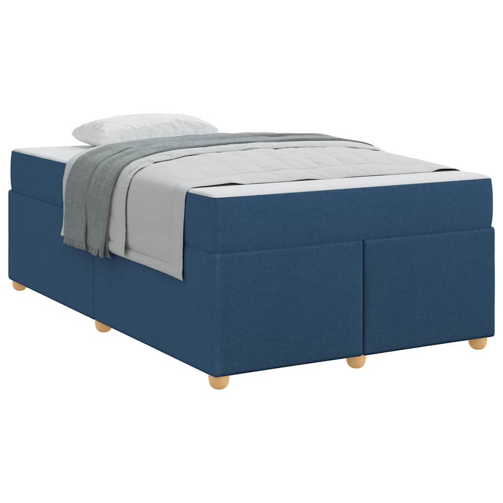 Sengestel Med Madras Blå 120 X 190 Cm Stof - Billede 3