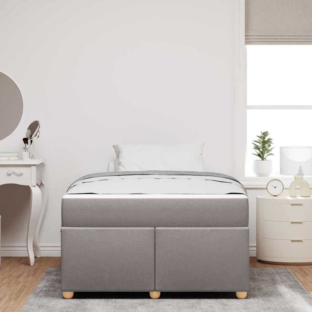 Sengestel Med Madras Gråbrun 120 X 200 Cm Stof - Billede 4