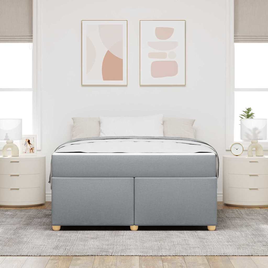 Sengestel Med Madras Lysegrå 140 X 200 Cm Stof - Billede 4