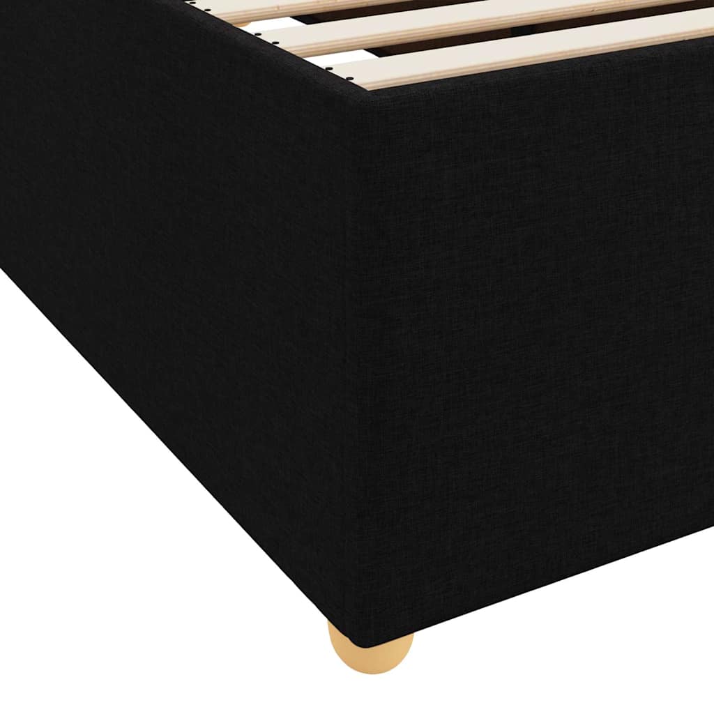 Sengestel Med Madras Sort 140 X 200 Cm Stof - Billede 9