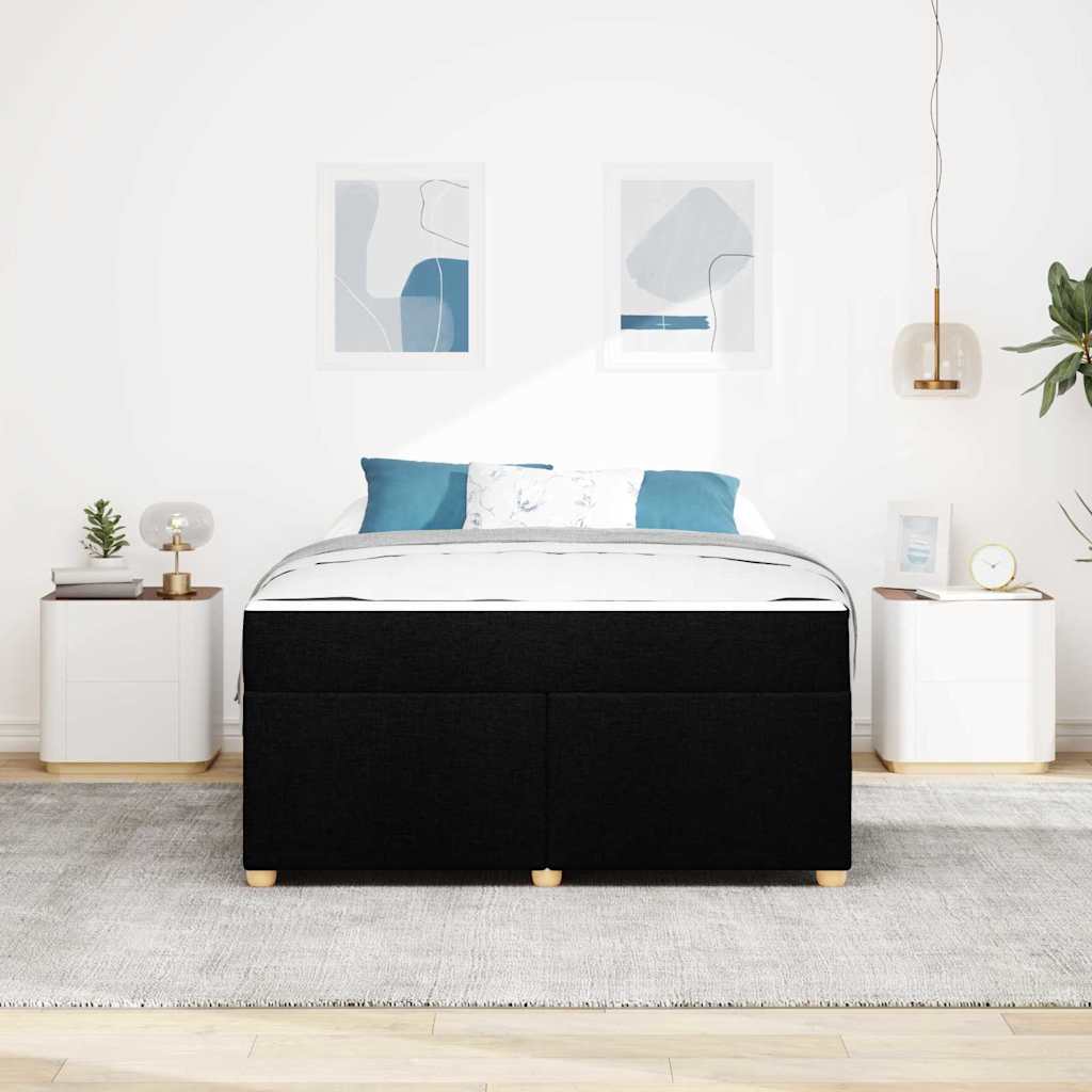 Sengestel Med Madras Sort 140 X 200 Cm Stof - Billede 4