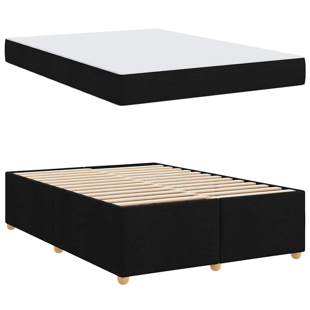Sengestel Med Madras Sort 140 X 200 Cm Stof - Billede 5