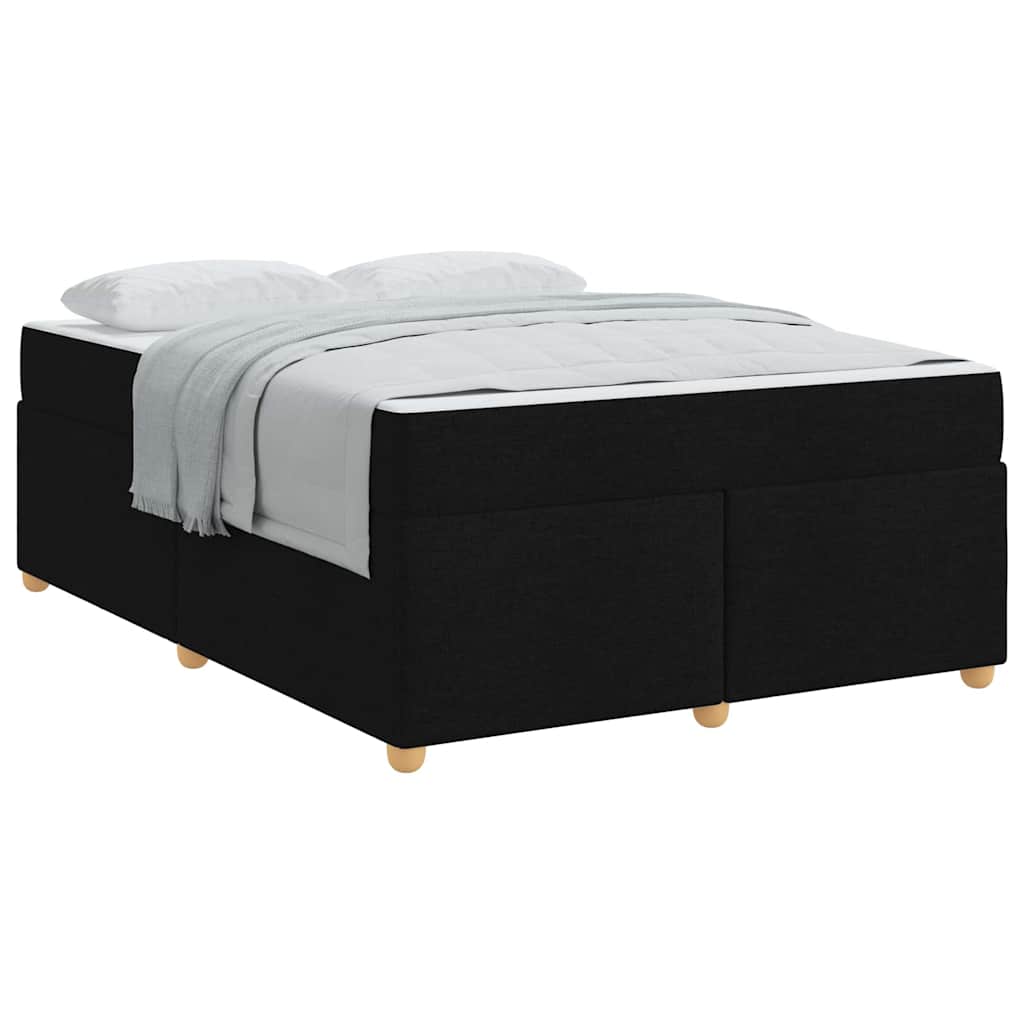 Sengestel Med Madras Sort 140 X 200 Cm Stof - Billede 3