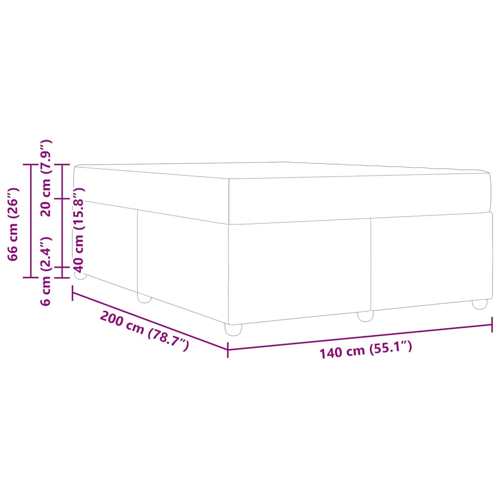 Sengestel Med Madras Sort 140 X 200 Cm Stof - Billede 12