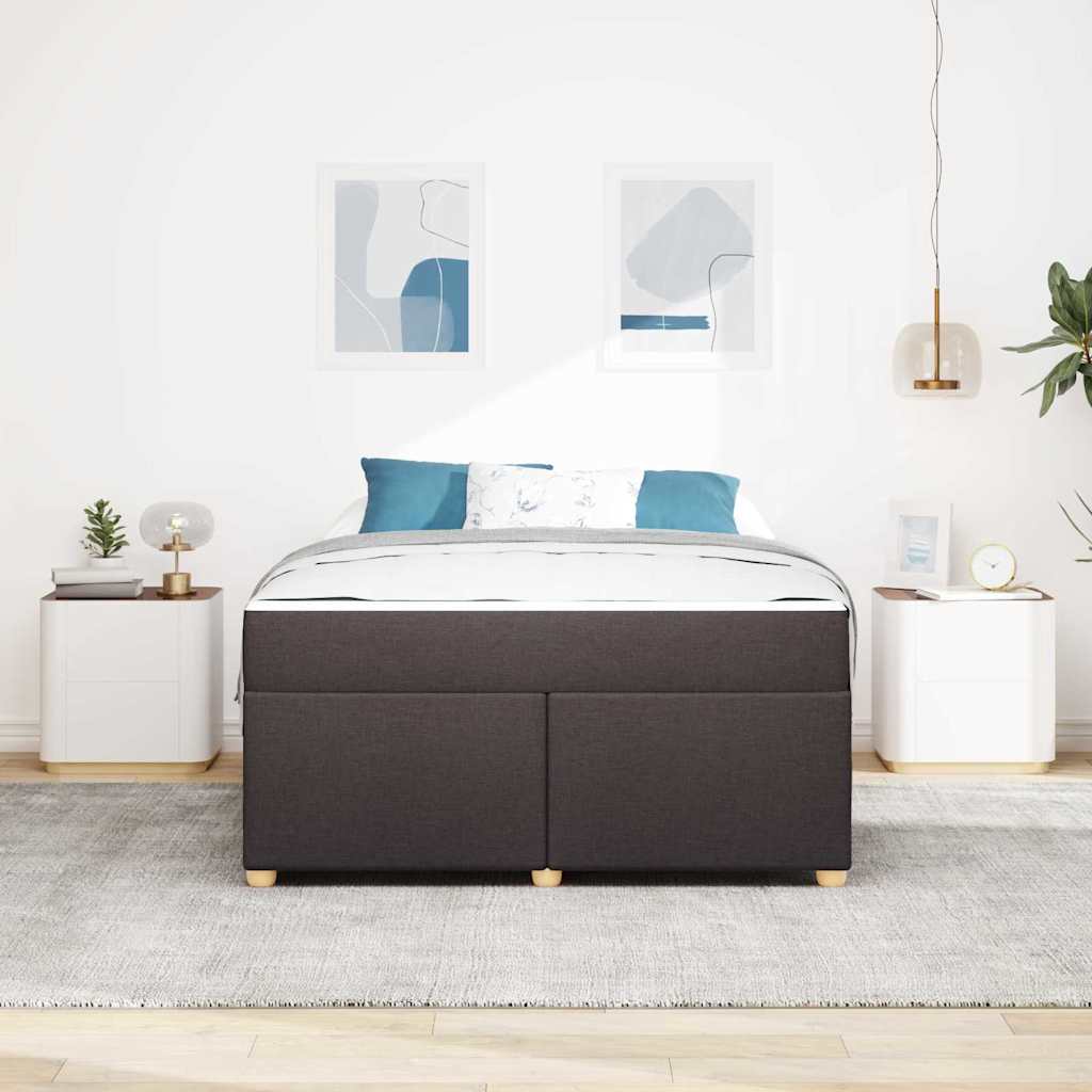 Sengestel Med Madras Mørkebrun 160 X 200 Cm Stof - Billede 4
