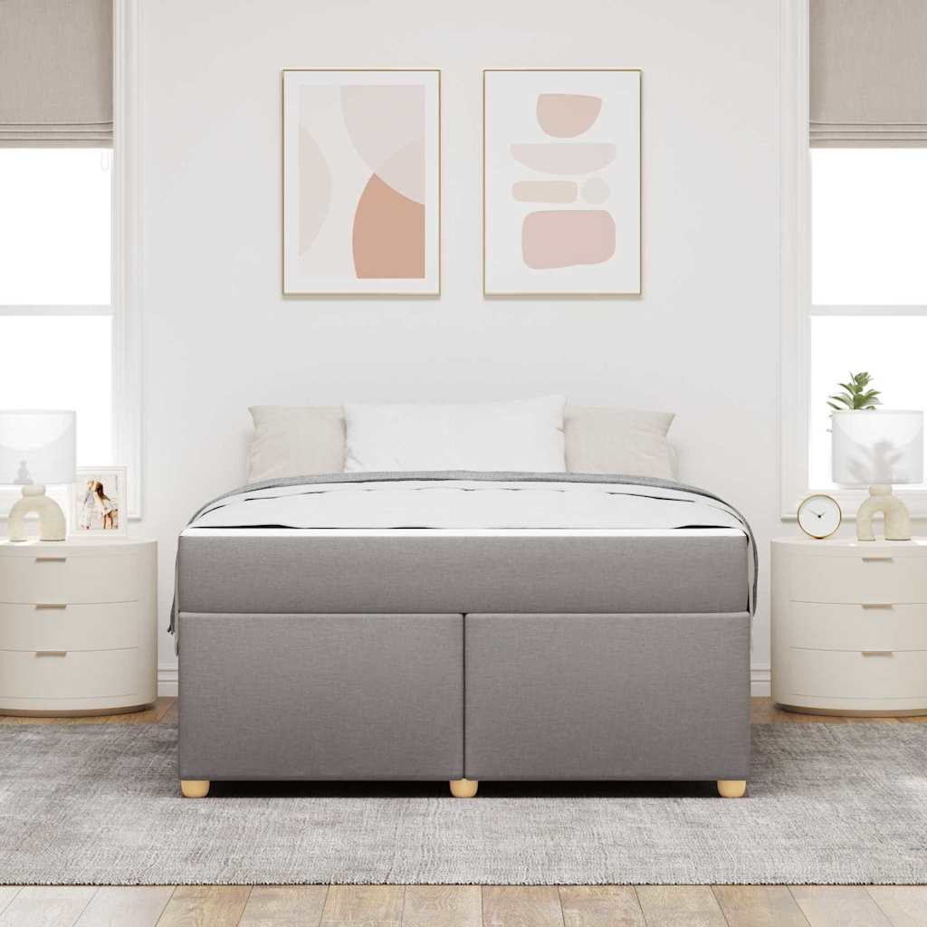 Sengestel Med Madras Gråbrun 160 X 200 Cm Stof - Billede 4