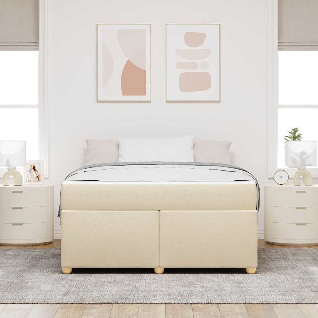 Sengestel Med Madras Creme 160 X 200 Cm Stof - Billede 4
