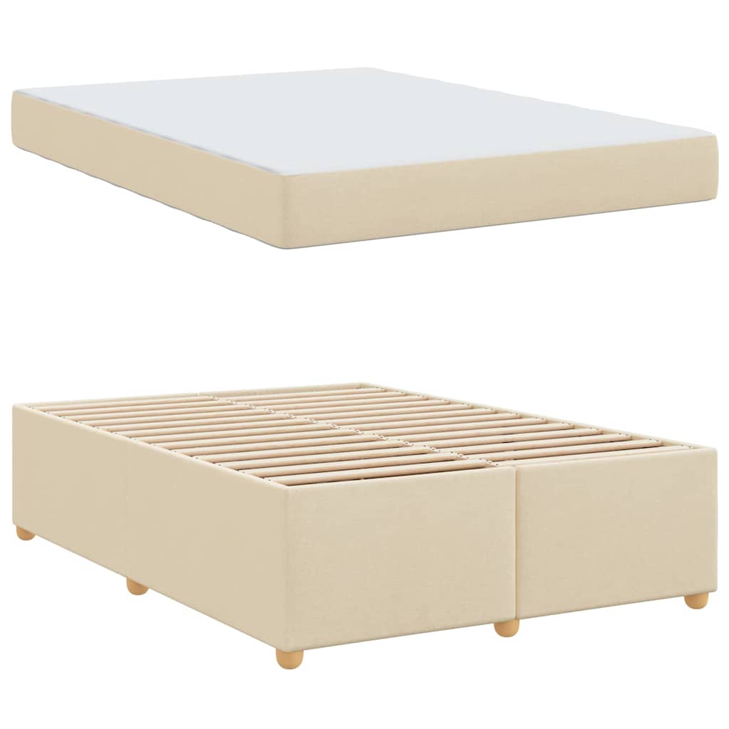 Sengestel Med Madras Creme 160 X 200 Cm Stof - Billede 5