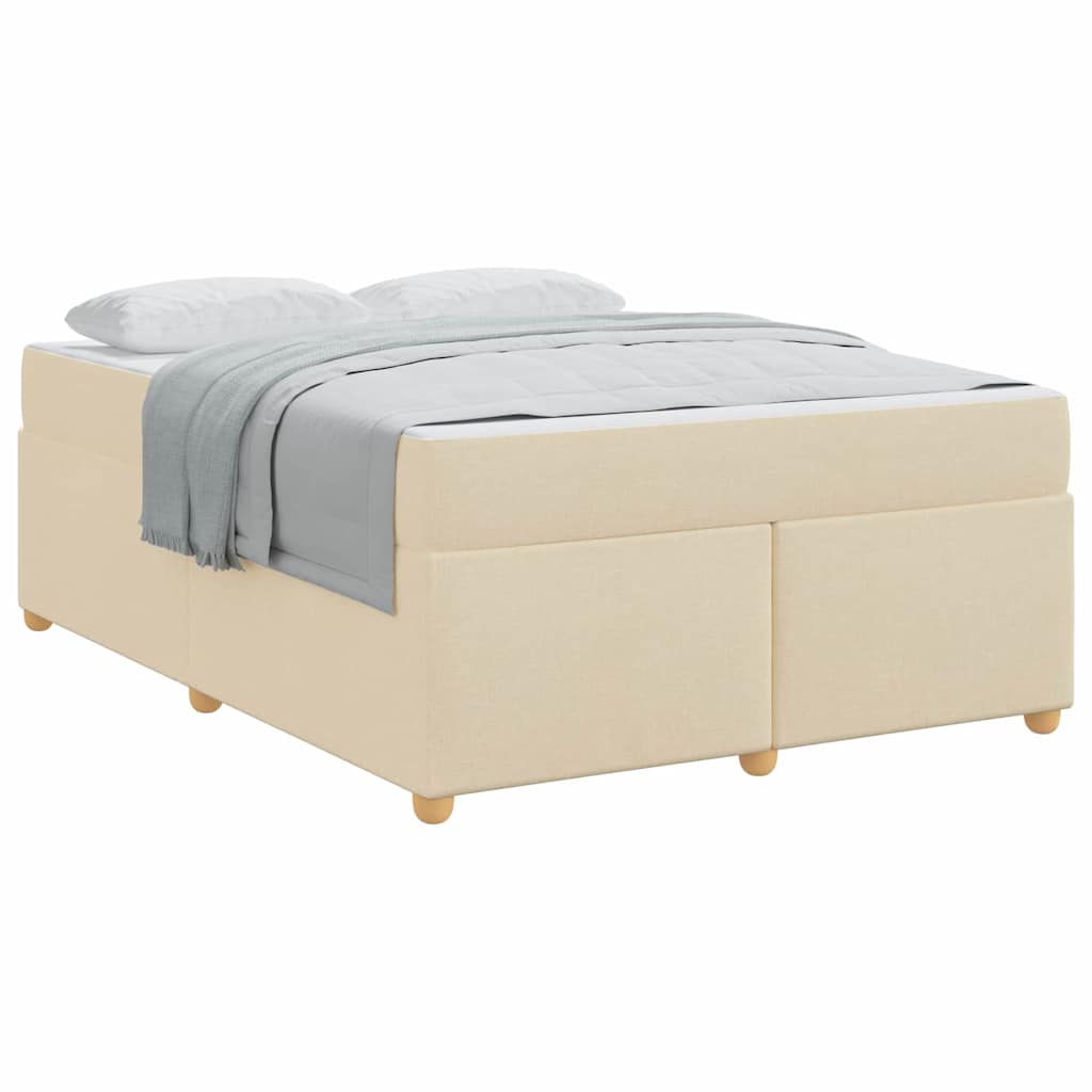 Sengestel Med Madras Creme 160 X 200 Cm Stof - Billede 3