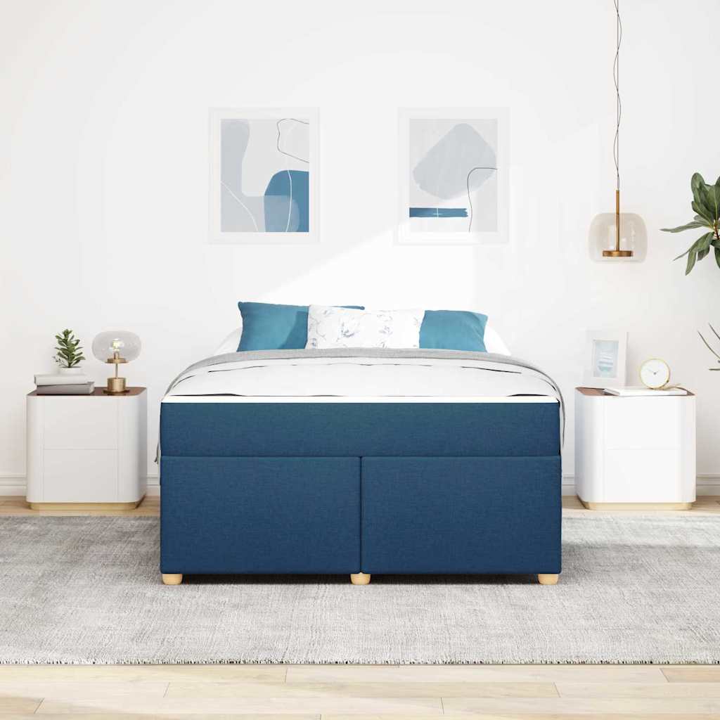Sengestel Med Madras Blå 160 X 200 Cm Stof - Billede 4