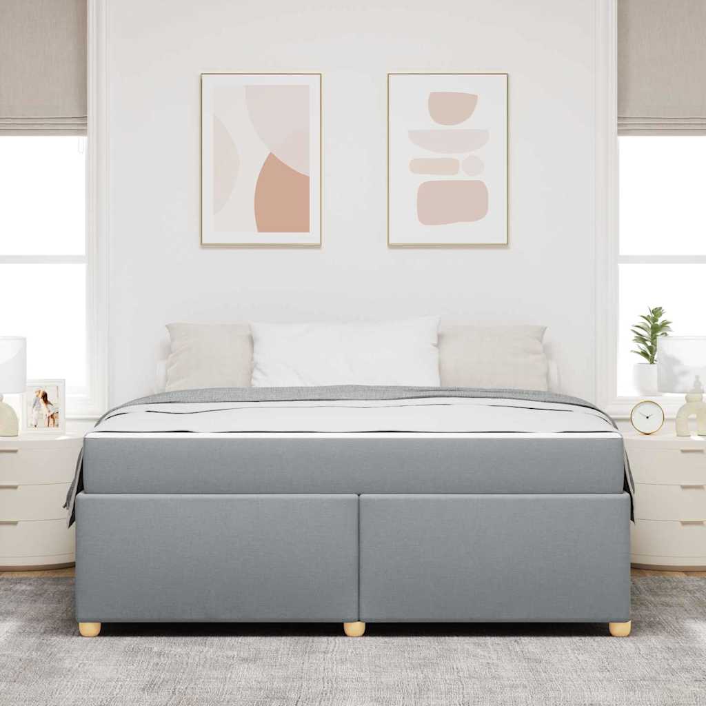Sengestel Med Madras Lysegrå 180 X 200 Cm Stof - Billede 4