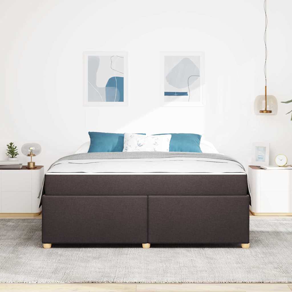 Sengestel Med Madras Mørkebrun 180 X 200 Cm Stof - Billede 4
