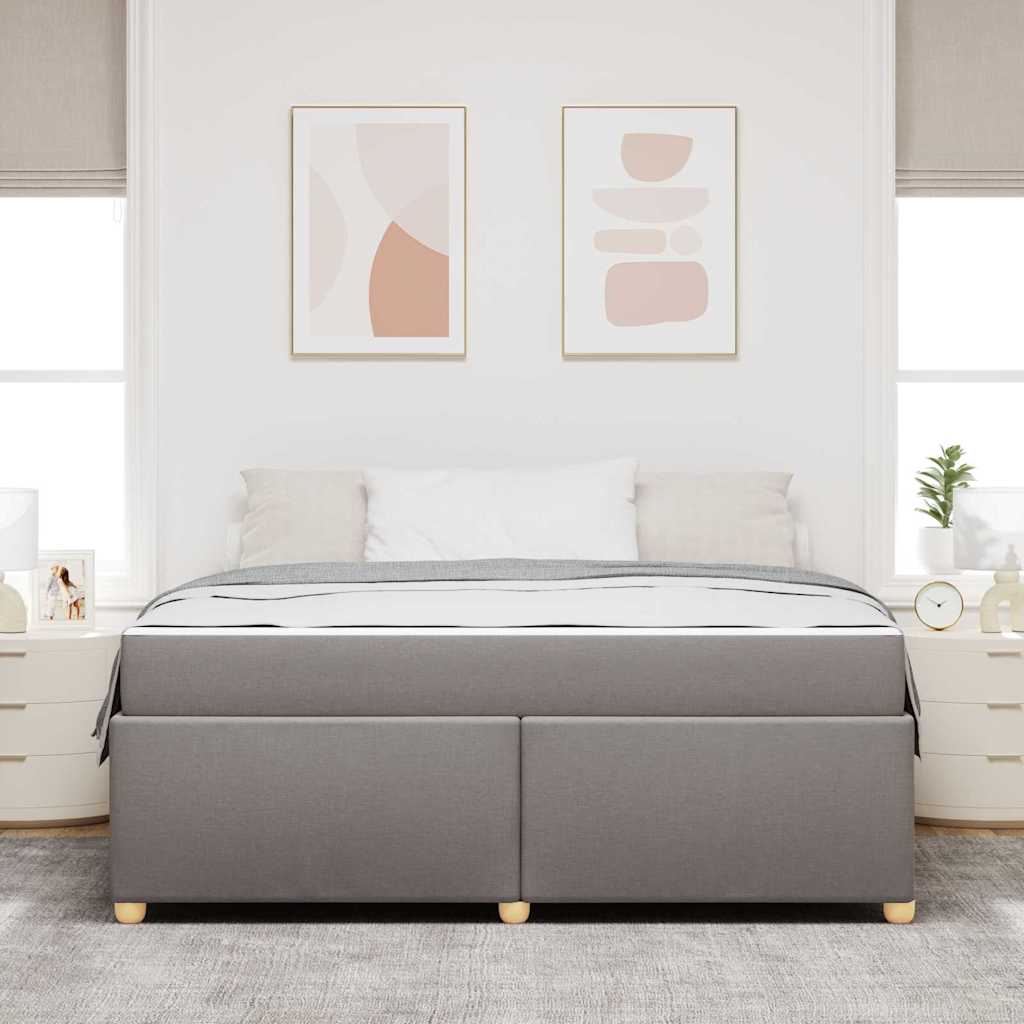 Sengestel Med Madras Gråbrun 180 X 200 Cm Stof - Billede 4