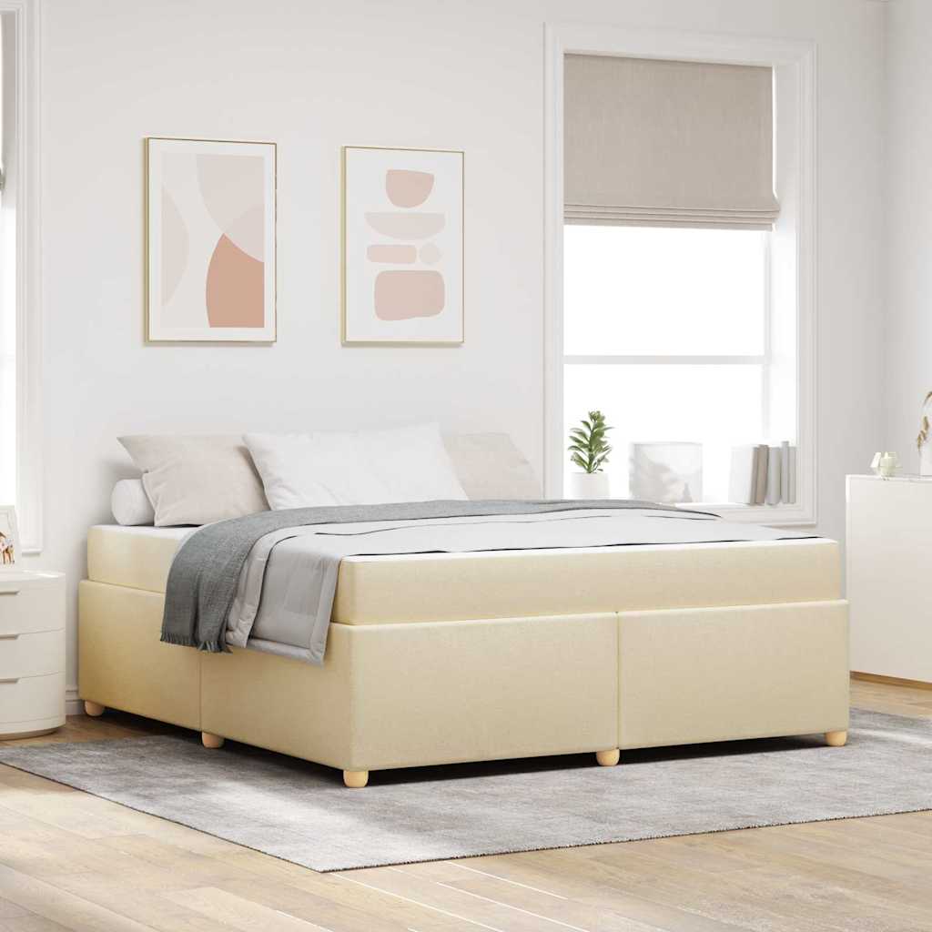 Sengestel Med Madras Creme 180 X 200 Cm Stof - Hovedbillede