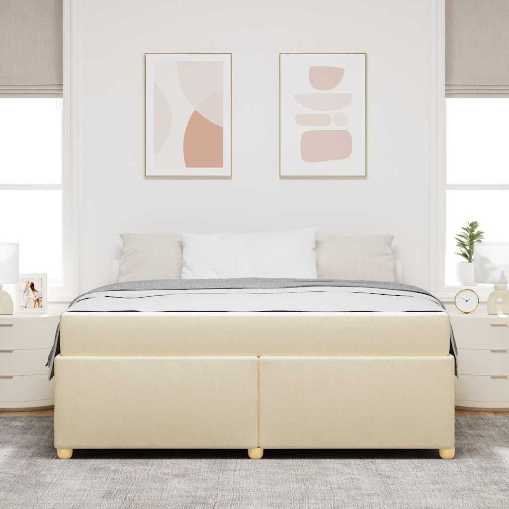 Sengestel Med Madras Creme 180 X 200 Cm Stof - Billede 4